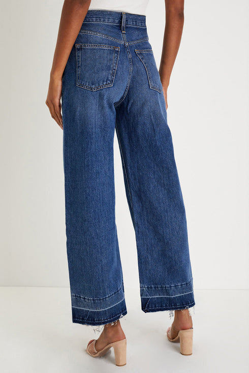 Raw Hem High Waist Straight Leg Loose Jeans